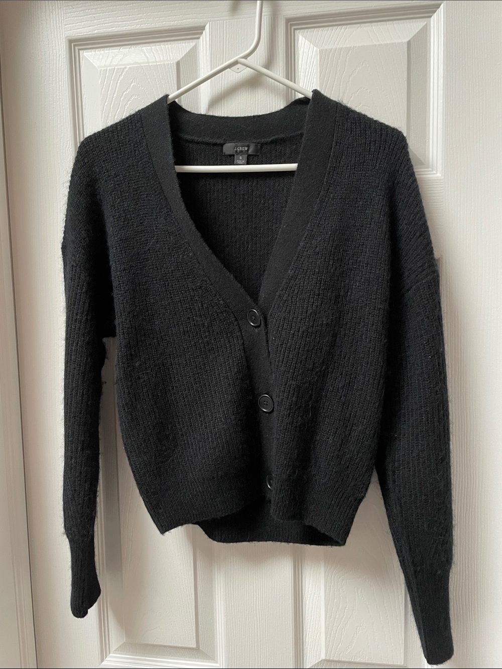 J. Crew Black V-Neck Button-Front Women's Cardigan